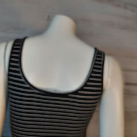 Sexy Black & White Striped Sleeveless Tank Dress - Picture 3 of 10